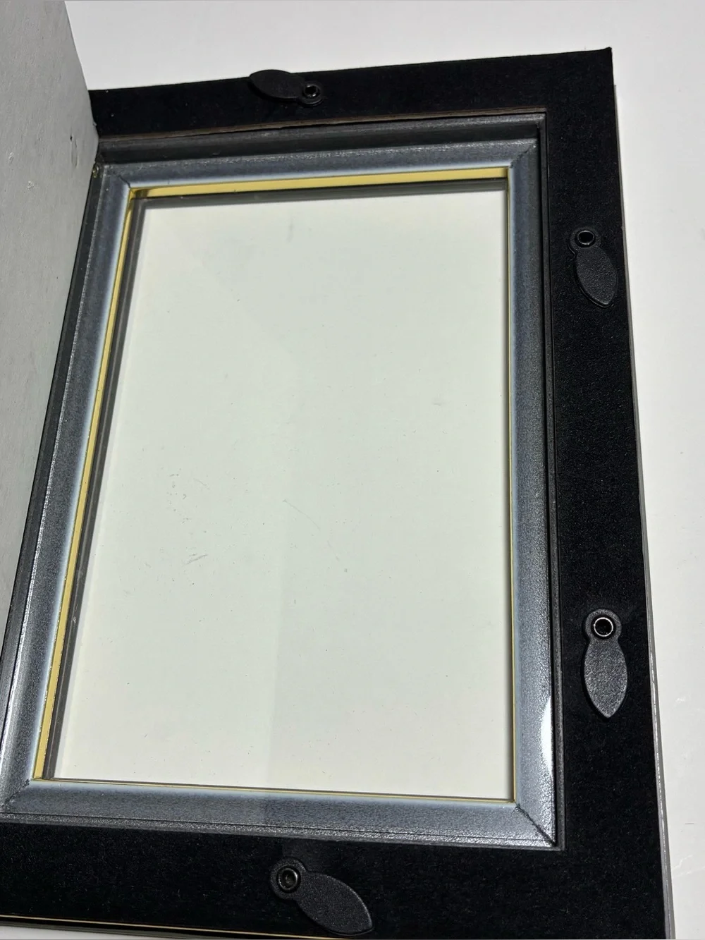 West Emory Gold Glass Picture Frame 6x8 Botanical Floral Flower Freestanding